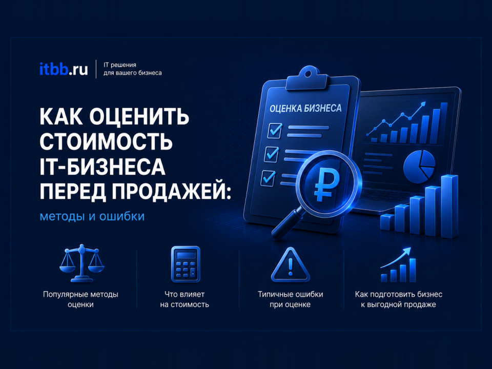 Как оценить стоимость IT-бизнеса перед продажей: методы и ошибки